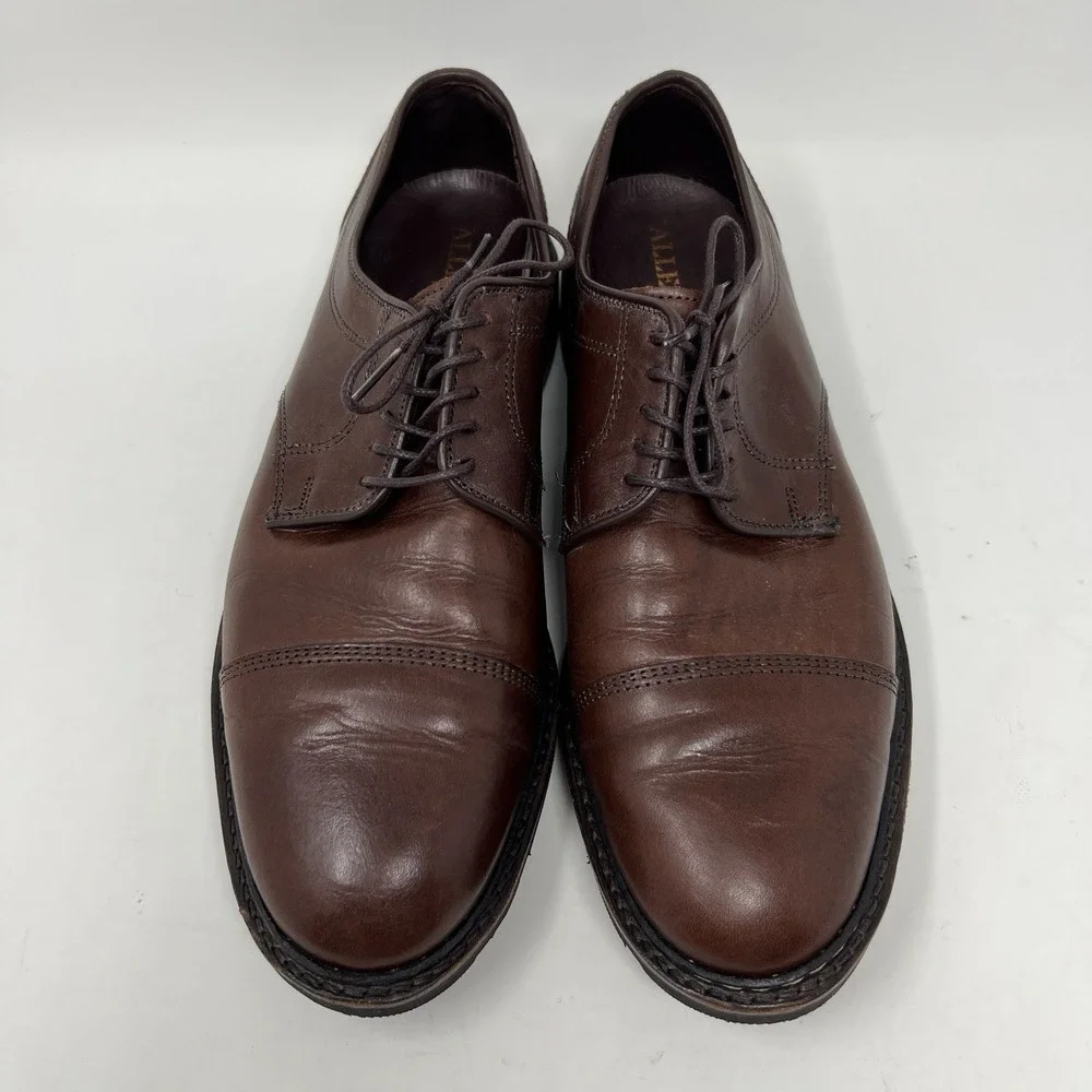 Allen Edmonds Ace Cap Toe Derby Men's Size 8 D Tobacco Brown Leather Dress Shoes